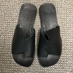 All leather black sandals from Brazil. Made in Brazil. Size 9